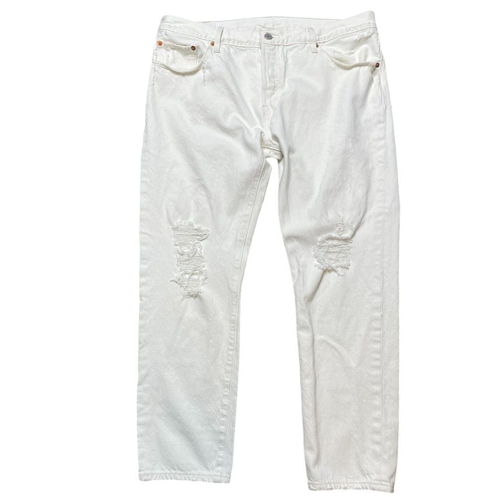 LEVI'S 501 Distressed Jeans White Size 32 x 32